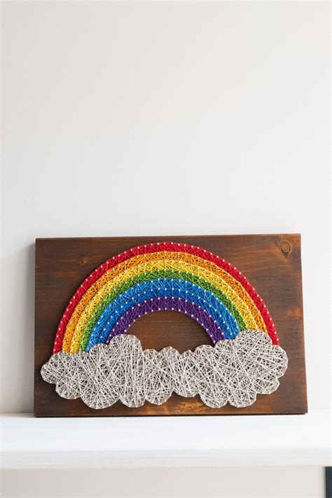 Rainbow And Clouds String Art Wall Decoration Colorful Rainbow Nursery