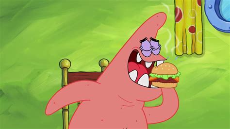 Spongebob Squarepants Eating A Burger