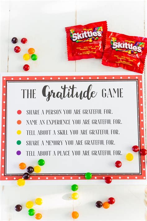 Free Printable Skittles Gratitude Game Gratitude Activities
