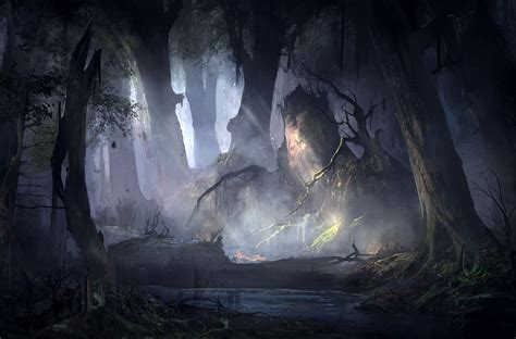 Mysterious Forest Environment Sergey Zabelin Forest Concept Art
