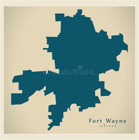 Modern City Map Fort Wayne Indiana City Of The Usa Stock Vector