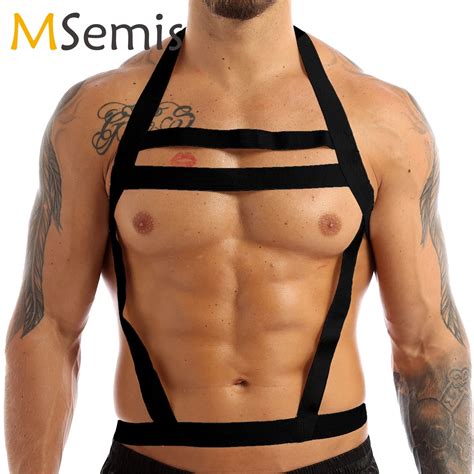Sexy Mens Elastic Body Chest Harness Belts Shoulder Straps Lingerie Man