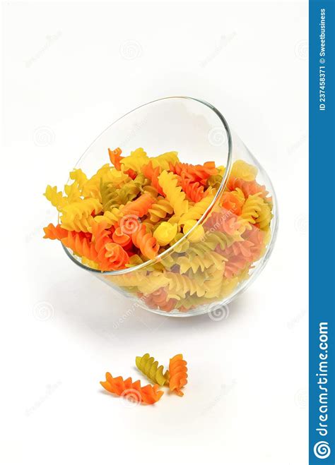 Colorful Pasta In A Glass On White Background Stock Image Image Of
