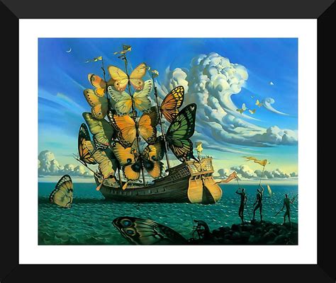 Ship With Butterfly Sails Salvador Dalis Paintings Collection Large
