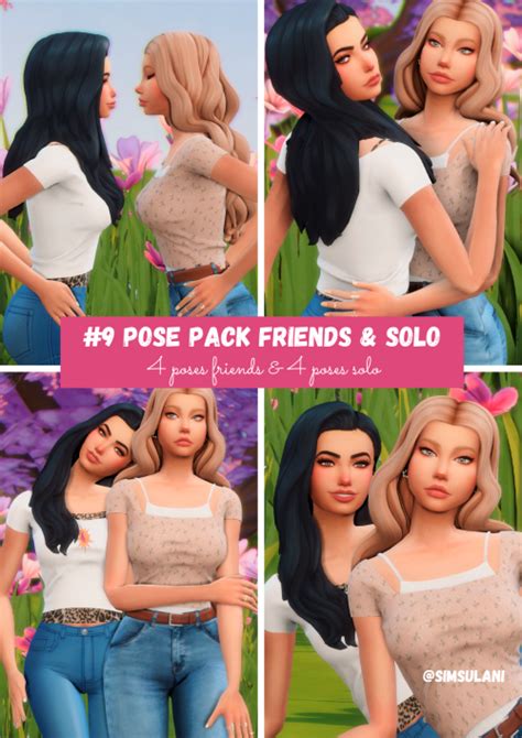 By Simsulani 9 POSE PACK FRIENDS N SOLO Sims 4 Cc Poses The Sims 4