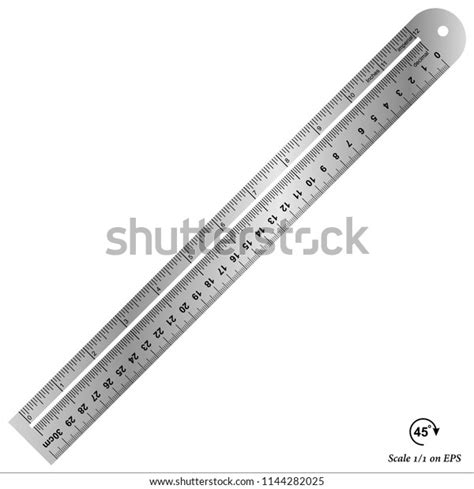 Imperial Decimal Inch Ruler Steel Stock Vector Royalty Free