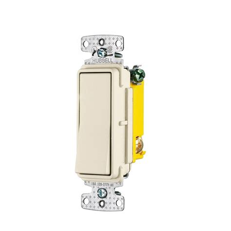 Hubbell X Clamp 15 Amp Single Pole Rocker Light Switch Light Almond 5