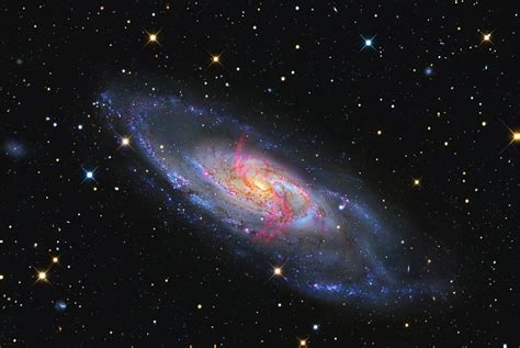 Messier 106 Stars Cosmic Universe Space Sky Pink Light Hd