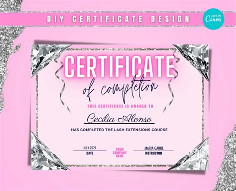 diy certificate of completion take your brand to the next level with this template fully