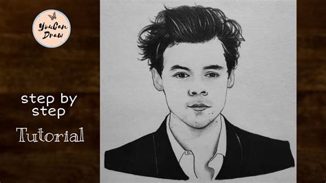 How To Draw Harry Styles Step By Step Tutorial Face Drawing Of A Boy
