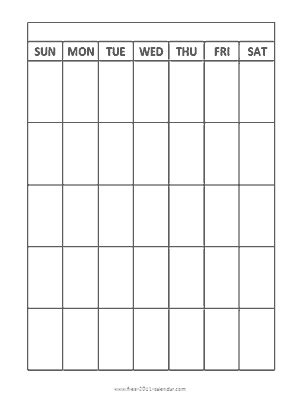 Printable calendars can come useful for several factors. blank-monthly-calendar-vertical-grid-sunday-first | Blank ...