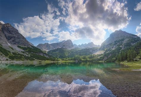 Mountains Lake Sky Scenery Clouds Hd Wallpaper Rare Gallery