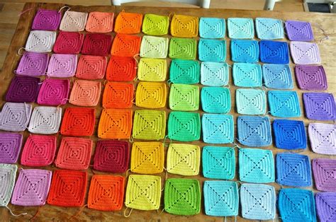 Rainbow Blanket Joining Granny Squares Regenboog Haken Gehaakte