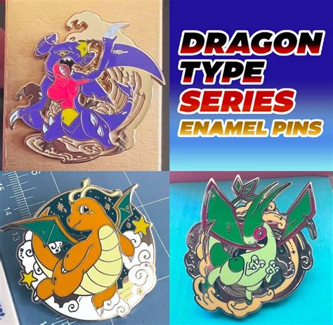 Dragon Type Series Enamel Pins Pegushi