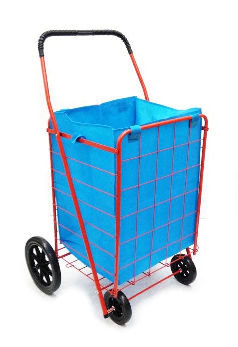Dlux Extra Large Folding Shopping Cart Basket With