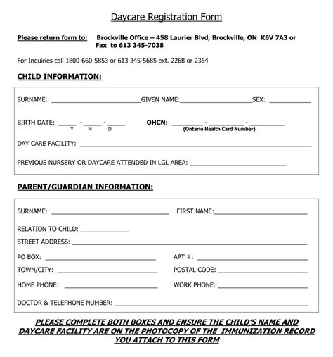 10 Best Home Day Care Forms Printable Home Day Care Daycare Forms