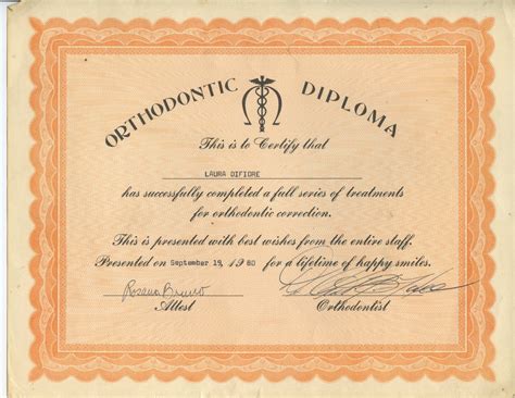 The Pages Of My Life Certificate Orthodontic Diploma
