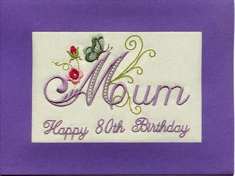 80th Birthday Cards For Mom Embroidered Handmade Personlised Mum 80th Birthday Birthdaybuzz