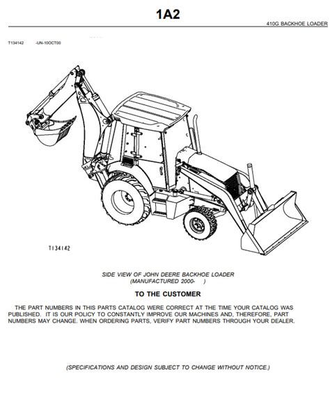 John Deere 410g Backhoe Loader Parts Manual