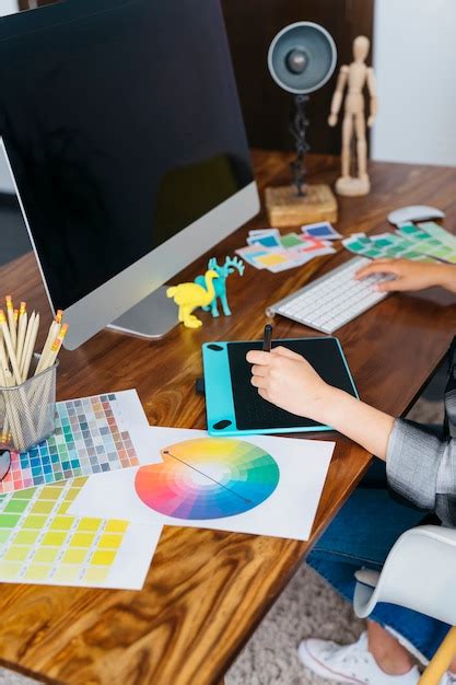 Premium Photo Graphic Designer Desk