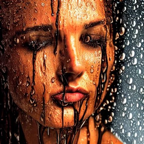 Photo Of An Attractive Face Dripping Wet From Warm Stable Diffusion
