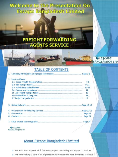 Freight Forwarding Presentation On Escape Bangladesh Ltd Pdf Cargo