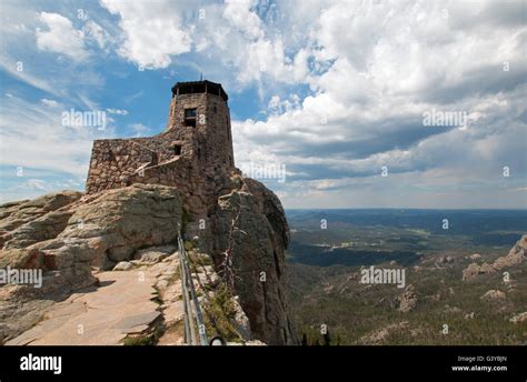 Harney Peak Fire Lookout Tower In Custer State Park In The Black Hills