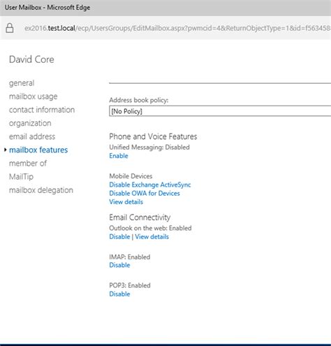 Enable Disable OWA Features Exchange Server 2016 Tech Tips For