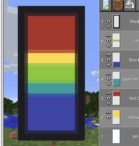 Rainbow Brick Banner Minecraft Recipe