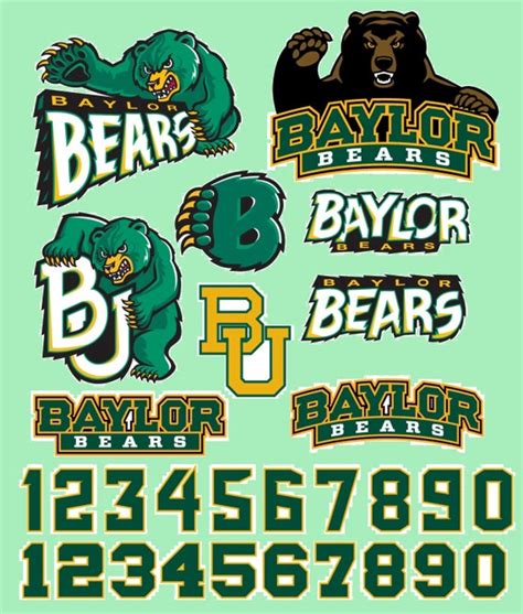 Baylor Bears Football Logo Numbers Svg Pdf By Epssiihovettesvg
