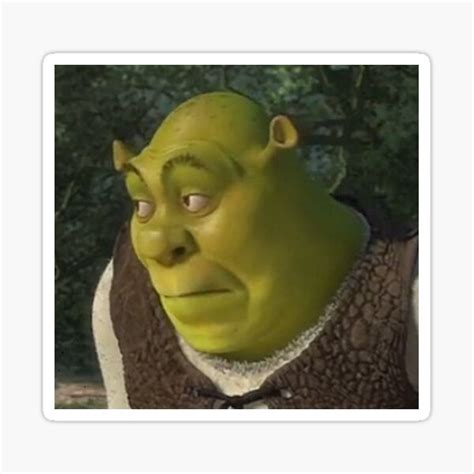 Funny Shrek Face Sticker By Emmahoeben06 Redbubble