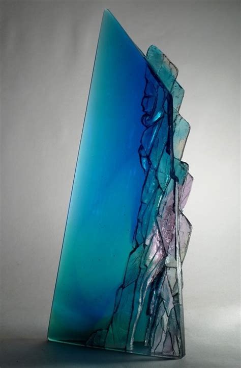 Blue Cliff Glass Sculpture By Crispian Heath Pyramid Gallery