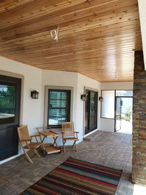 The cost to install a tongue and groove ceiling will depend on the product you use and the size of your room. Cedar tongue and groove ceiling | Syzygy Woodworks