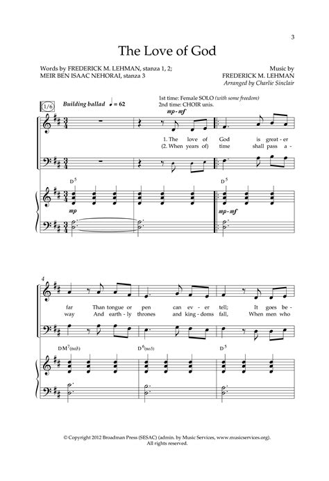 The Love Of God Choral Anthem Satb Sheet Music Pdf Arr Charlie