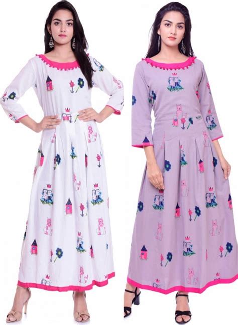 Buy K2creations A Line Round Neck Stitched Combo Kurtis At Low Prices