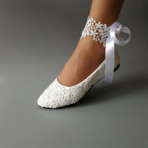 Tara Handmade Women White Light Ivory Lace Bead Crystal Wedding Shoes