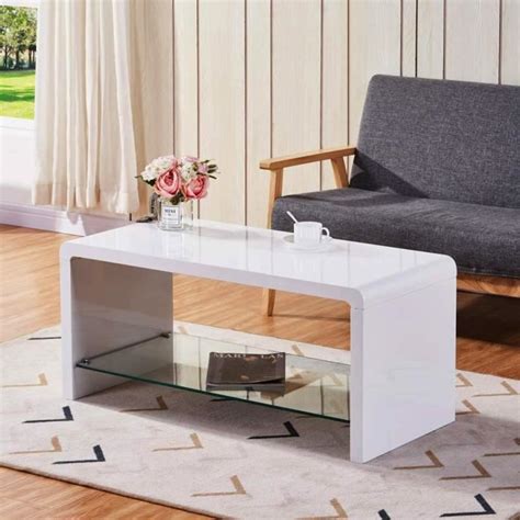 Goldfan Moderne Table Basse Rectangulaire Haute Brillance Table De