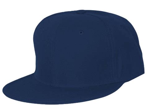 Plain Fitted Flat Bill Hat Navy Gravity Trading