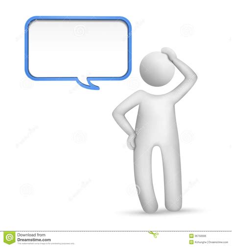 Person thinking speech bubble illustrations & vectors. 3d Man Thinking With A Blank Speech Bubble Royalty Free ...