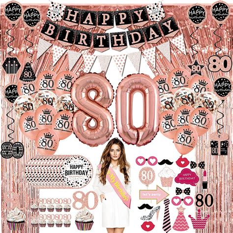 80th Birthday Decorations For Women 76pack Etsy