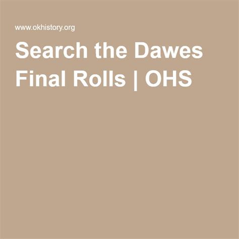 Search The Dawes Final Rolls Rolls Finals Search