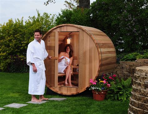 Two Person Rustic Canopy Barrel Sauna Barrel Sauna Outdoor Sauna