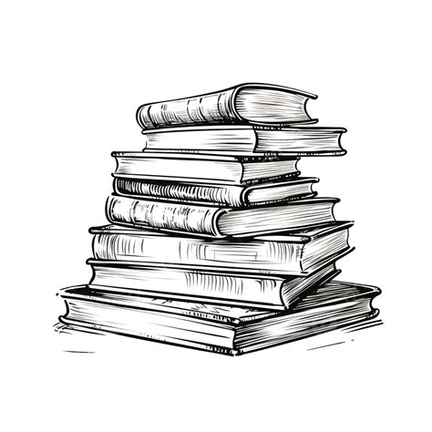 Stack Of Books Line Drawing Book Drawing Wing Drawing Stack Of Books