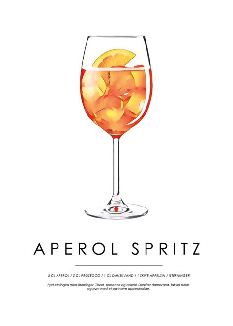 Aperol Spritz Opskrift Cocktail Plakat Praktiske Cocktail Plakater Hot Sex Picture