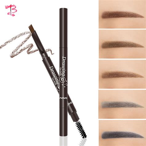 Myway 1pcs 5 Color Double Head Eyebrow Pencil Triangle Tip And Brush