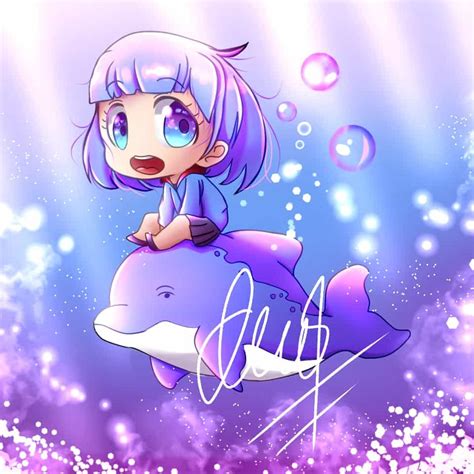 Dolphin Girl Colored By Diki Mp Fourtetales Studio Illustrations