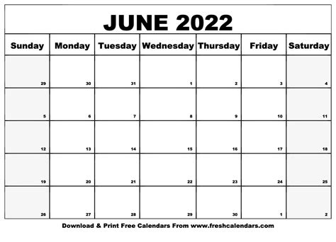 June 2022 Calendar Pdf Best Calendar Example