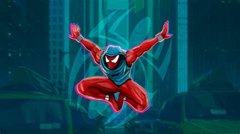 Download Wallpaper 2048x1152 Scarlet Spider Man Spider Verse Digital