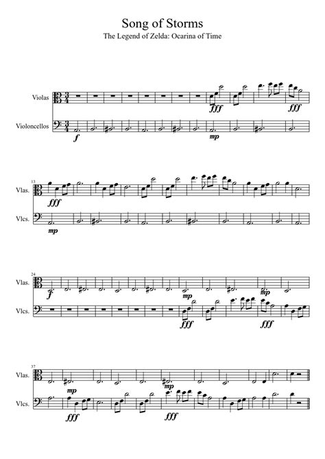 Little soldier boy (leaves from the vine). Song of Storms (Viola/Cello duet) sheet music download free in PDF or MIDI