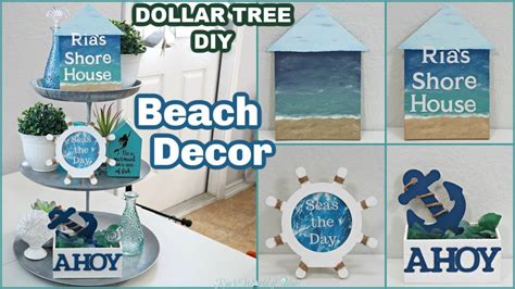 Today we are maiking 6 decor ideas all from the dollar tree! DOLLAR TREE DIY // NAUTICAL BEACH DECOR FOR A TIER TRAY ...